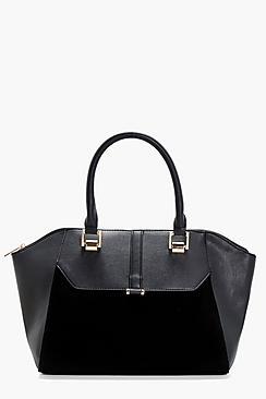 Boohoo Rosie Mixed Textured Winged Tote