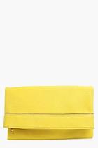 Boohoo Leah Zip Detail Fold Over Clutch Bag