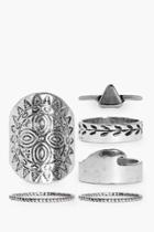 Boohoo Sofia Assorted 5 Pack Rings Silver