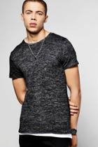 Boohoo Faux Layer Knitted Tee With Jersey Insert Black