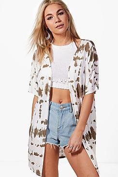 Boohoo Hannah Tie Dye Jersey Kimono