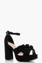 Boohoo Ivy Frill Detail Cross Strap Platform Heels