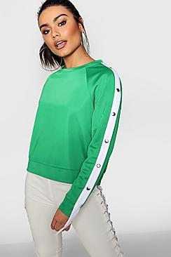 Boohoo Julliete Popper Sleeve Top