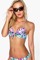 Boohoo Ibiza Mix And Match Neon Print Underwired Top Multi