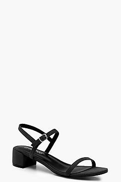 Boohoo Skinny Strap Low Block Heels