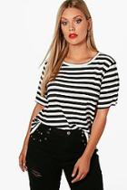 Boohoo Plus Jersey Stripe T Shirt