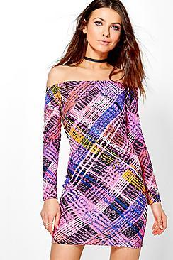 Boohoo Anna Off Shoulder Bodycon Dress