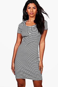 Boohoo Maya Ribbed Button Front Bodycon Dress