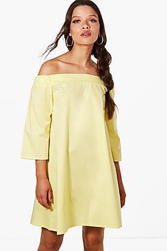 Boohoo Lottie Off The Shoulder Dress