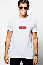 Boohoo 3 Pack Man Red Box Logo Print T-shirt