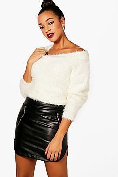 Boohoo Saskia Fluffy Knit Jumper