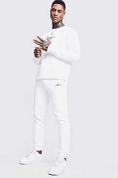Boohoo Man Signature Embroidered Sweater Tracksuit