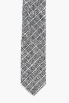 Boohoo Grey Brushed Check Skinny Tie