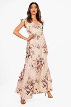 Boohoo Boutqiue Aimee Floral Bow Back Maxi Dress