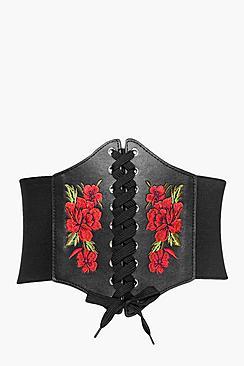 Boohoo Lydia Embroidered Corset Belt