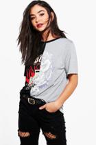 Boohoo Phoebe Spliced Slogan T-shirt Multi