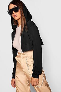 Boohoo Cropped Oversized Hoody