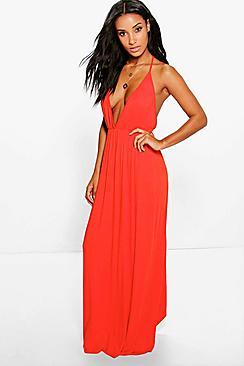 Boohoo Tia Twist Back Maxi Dress