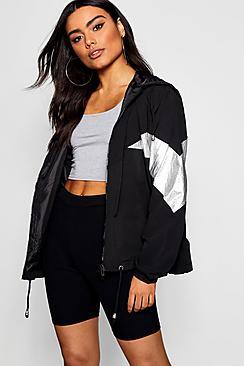 Boohoo Metallic Panelled Windbreaker