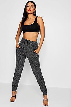 Boohoo Metallic Stripe Skinny Trousers