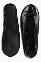 Boohoo Felicity Emergency Fold Up Ballet Shoes Black
