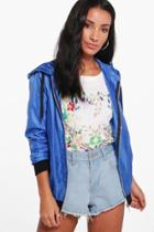 Boohoo Lucy Hooded Lightweight Festival Bomber Royal