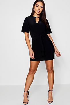 Boohoo Faith Drape Wide Sleeve Shift Dress