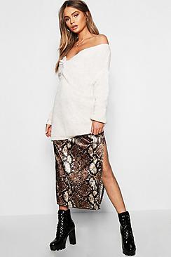 Boohoo Twist Front Longline Jumper