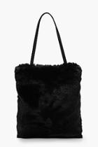 Boohoo Rose Faux Fur Shopper Bag