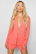 Boohoo Paris Hilton Button Detail Blazer