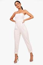 Boohoo Marlin Bandeau Tailored Woven Slim Fit Jumpsuit