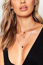 Boohoo Triple Layer Coin Pendant Necklace