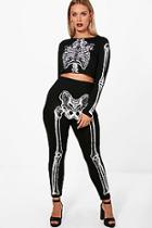 Boohoo Plus Laura Halloween Printed Skeleton Legging