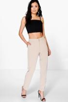 Boohoo Olivia Woven Tailored Trouser Stone