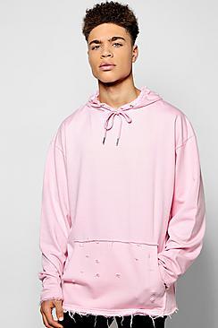 Boohoo Oversized Raw Edge Hoodie