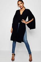 Boohoo Alicia Tie Front Split Duster Jacket