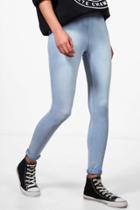 Boohoo Bella Stone Wash Denim Look Jeggings Sky