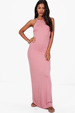 Boohoo Bella 90s Neck Bodycon Maxi Dress