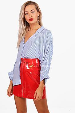 Boohoo Niamh Stripe Oversized Swing Shirt