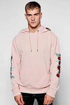 Boohoo Over The Head Hoodie With Floral Embroidery