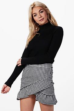 Boohoo Aimee Turtle Neck Rib Knit Jumper