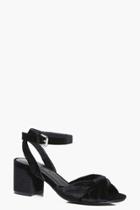 Boohoo Heidi Knotted Front Low Block Heel Black
