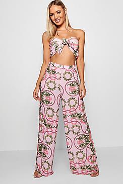 Boohoo Ella Chain Print Bandeau And Maxi Co-ord