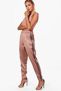 Boohoo Contrast Side Stripe Slim Fit Trousers