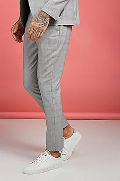 Boohoo Mustard Vintage Check Smart Trouser