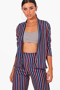 Boohoo Petite Yazz Stripe Co-ord Blazer