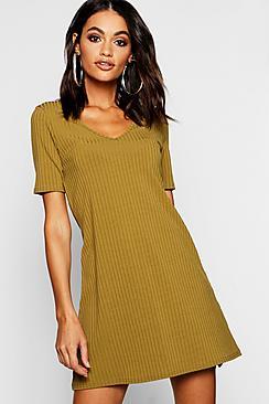 Boohoo V Neck Swing Dress