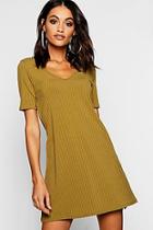 Boohoo V Neck Swing Dress