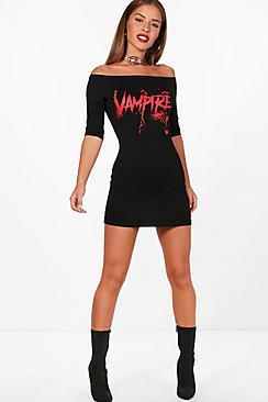 Boohoo Petite Charlotte Halloween Vampire Dress