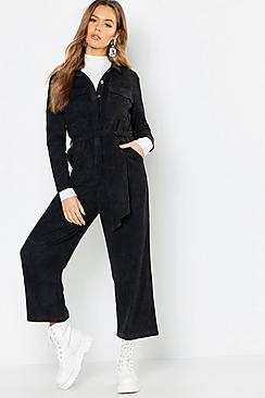 Boohoo Cord Utility Pocket Jumpsuit